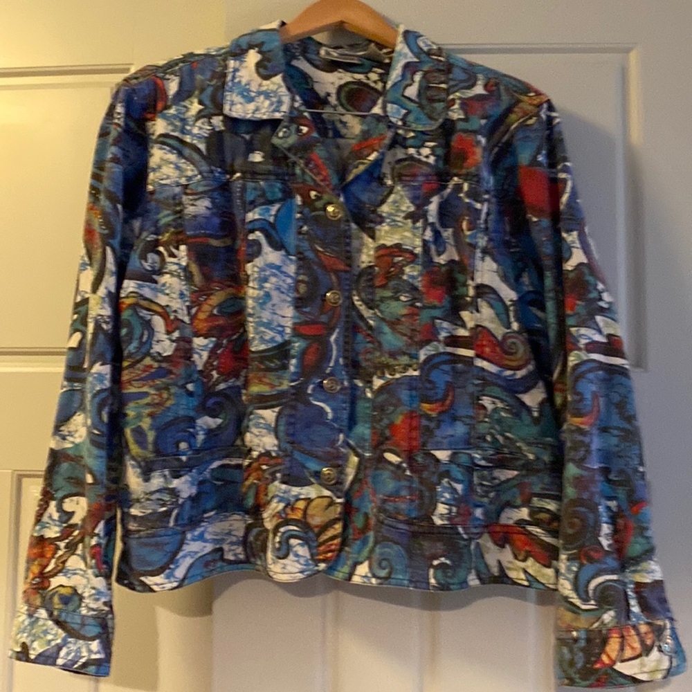 Chico’s paisley print jacket.  Size 3